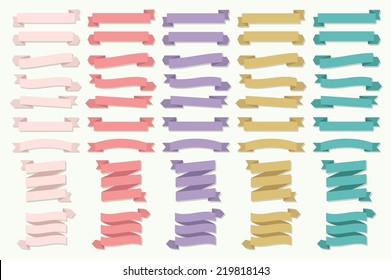 Banner Ribbon Elements Set