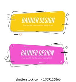 Banner Ribbon Flat Style for Promotion and Presentation. Vector Illustration