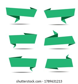 Bandera, conjunto de vectores de la cinta de bandera verde