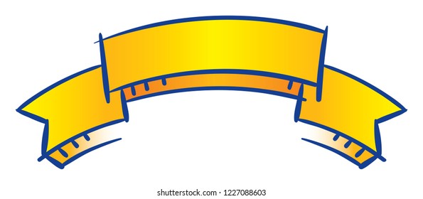 banner and ribbon hand drawn vector