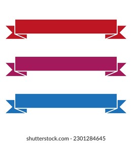 Banner, ribbon horizontal shape, design element. Vector illustration.