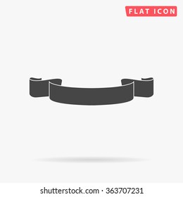 Banner Ribbon Icon Vector. Simple Flat Symbol. Perfect Black Pictogram Illustration On White Background.