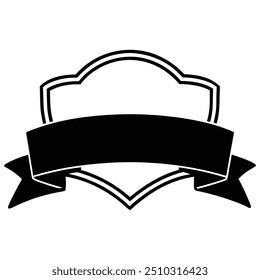 Banner ribbon set silhouette vector black shape