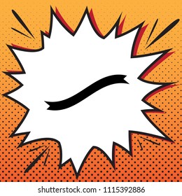 Banner ribbon sign. Vector. Comics style icon on pop-art background.