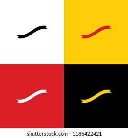 Banner ribbon sign. Vector. Icons of german flag on corresponding colors as background.
