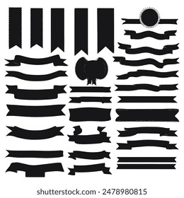 Banner ribbon silhouette vector black shape