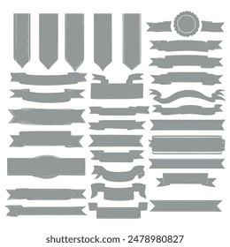 Banner ribbon silhouette vector black shape