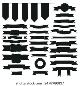 Banner ribbon silhouette vector black shape