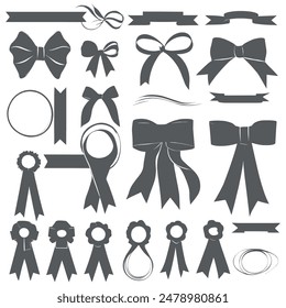 Banner ribbon silhouette vector black shape