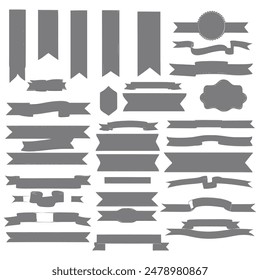 Banner ribbon silhouette vector black shape