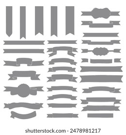 Banner ribbon silhouette vector black shape