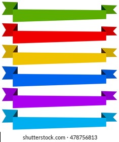 Banner / ribbon templates in dynamic style. 6 colors.