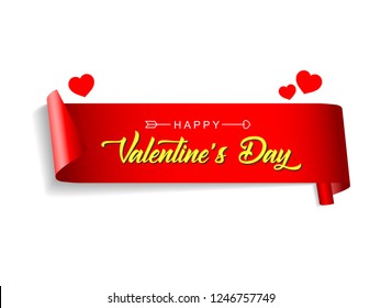Banner, ribbon valentines day banners set, Paper scrolls, Ribbons, stickers.