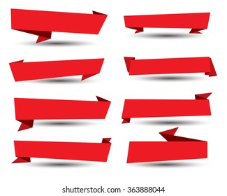 Banner ribbon vector set