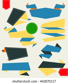 Banner ribbon vector set