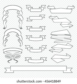 Banner ribbon vector set.