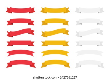 Banner ribbon vector set. Colorful ribbon banners elements isolated