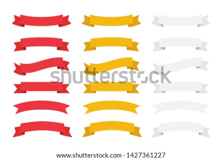 Banner ribbon vector set. Colorful ribbon banners elements isolated