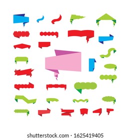 Banner or ribbon vector set on isolated background.
