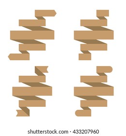 banner ribbon vector set on isolated background