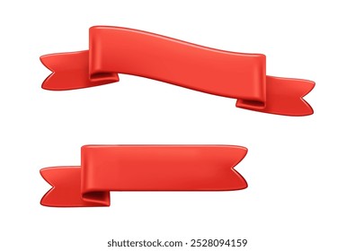 Faixas de opções de banner com espaço para cópia. Conjunto isolado vetorial de emblemas 3d para texto, cartazes ou elementos da Web. Coleção de listras de papel clássico vintage elegante ou adesivos têxteis para publicidade