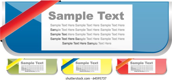 banner with ribbons set