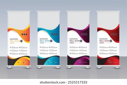 Modelo de resumo de banner para apresentações, eventos, boas-vindas, folheto, infográficos, conferência e publicidade. Modelo de banner de acúmulo criativo. Design moderno de banner x 