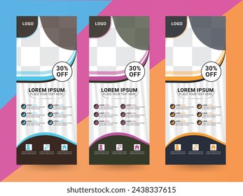 banner, enrollar, diseño, arriba, rollo, exposición, diseño, vertical, empresa, vector, soporte, tablero, fondo, abstracto, negocio, ilustración, folleto, educación, plantilla, folleto