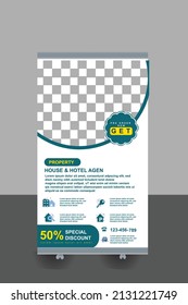 banner roll up vector teamplate design for business company and marketing
