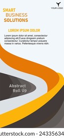 Banner roll-up design, business concept. Graphic template roll-up for exhibitions, banner for seminar. Universal stand for conference, promo banner vector background.