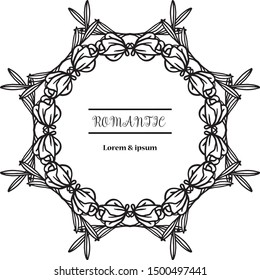Banner romantic with sketch element of wreath frame. Vector