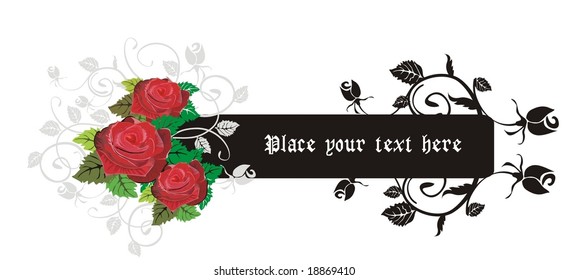 Banner with roses