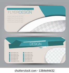 Banner with round corners. Advertisement template. Green vector illustration.