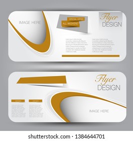 Banner with round corners. Advertisement template. Brown vector illustration.
