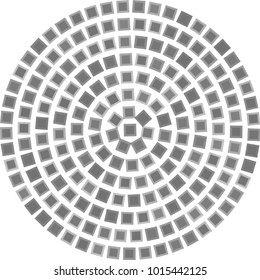 banner alrededor de cuadrados grises. abstracto de la rueda gris. símbolo de círculo blanco y negro para el diseño. textura abstracta monocromática de grunge. efecto de semitono. ilustración vectorial eps10.