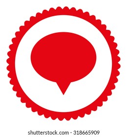Banner round stamp icon. This flat vector symbol is drawn with red color on a white background.