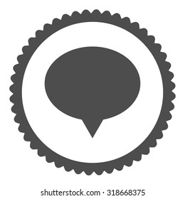Banner round stamp icon. This flat vector symbol is drawn with gray color on a white background.