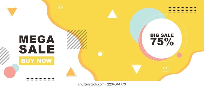 Banner sale abstract background template with yellow color. Eps 10