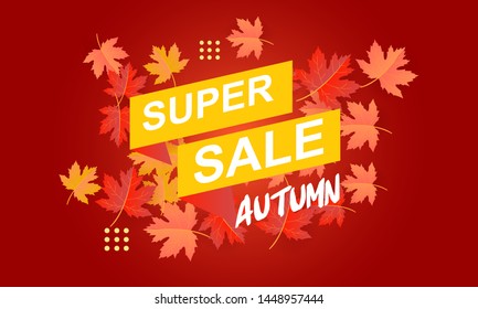 banner sale autumn vector illustration