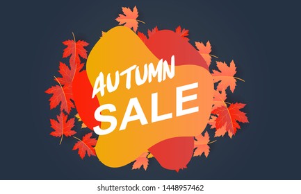banner sale autumn vector illustration