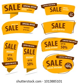 Banner Sale Collection Set , Promotion sale tag banner limited time and special offer , advertising element art , vector illustration , eps10