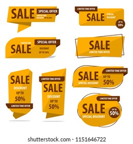 Banner Sale Collection Set , Promotion sale tag banner limited time and special offer , advertising element art , vector illustration , eps10