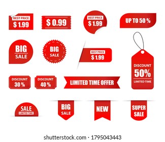 Banner Sale Collection Set , Promotion sale tag banner limited time and special offer , advertising element art , vector illustration , eps10