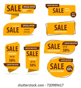 Banner Sale Collection Set , Promotion sale tag banner limited time and special offer , advertising element art , vector illustration , eps10