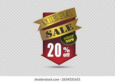 Banner sale discounts and sales, and percentages. On a transparent background.