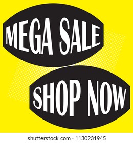 Banner of sale of goods. Sales banner design template. Mega sale special offer. Vector illustration