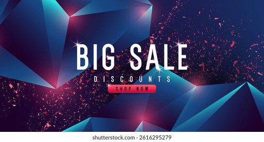 A banner for the sale of goods and services. An advertising poster for the store. Stylish background in a modern style with simple geometric elements and shapes. A template for the text.