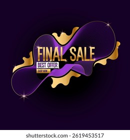 A banner for the sale of goods and services. An advertising poster for the store. Stylish background in a modern style with simple geometric elements and shapes. A template for the text.