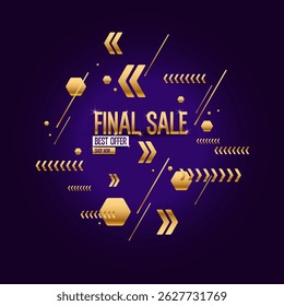 A banner for the sale of goods and services. An advertising poster for the store. Stylish background in a modern style with simple geometric elements and shapes. A template for the text.