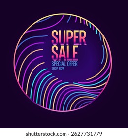A banner for the sale of goods and services. An advertising poster for the store. Stylish background in a modern style with simple geometric elements and shapes. A template for the text.